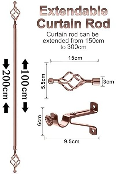 Generic Antique Roman Window Covering Curtains Rod Blinds Pipe Extendable Sunshades Pole Drapery