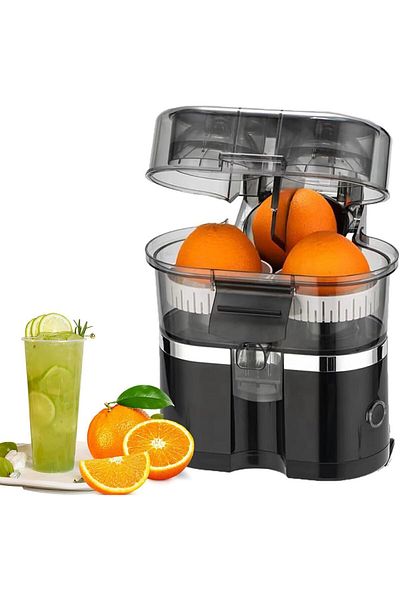 Generic Dual-Head Electric Citrus Juicer, 400Ml Automatic Dual Orange Squeezer with Built-in Fruit Cutter, D