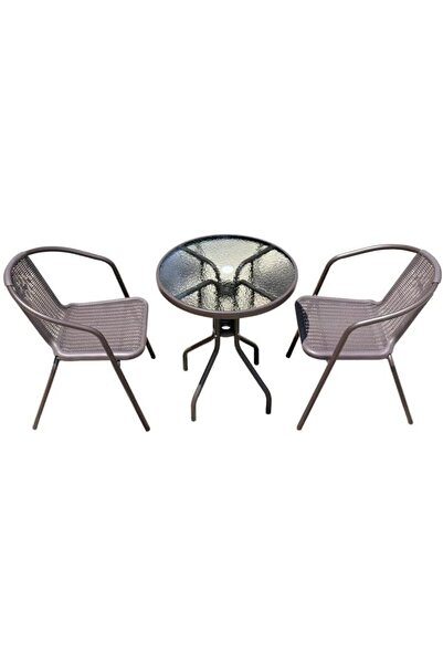 Generic Garden Dining Set 3 Piece (2 Chair and 1 Table) Outdoor Furniture Patio Dining Table and Chair Balco