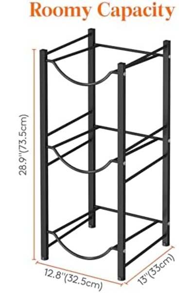 Generic 5 Gallon Water Jug Holder, 3 Tier Water Bottle Stand, Heavy Duty Water Dispenser Rack with 3 Slots f