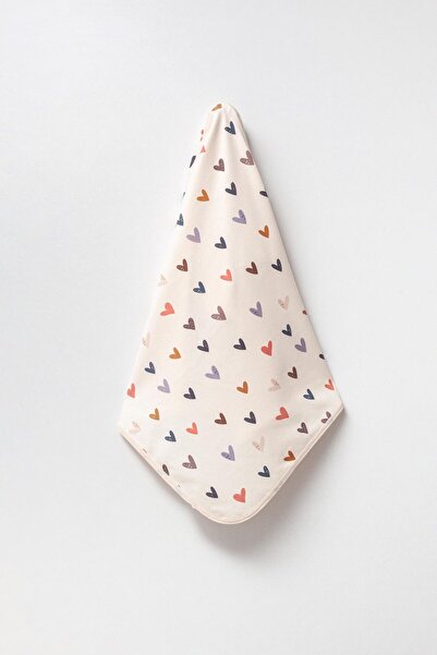 Kidsella 100% Organic Heart Printed Double Layer Combed Newborn and Multi-Pur...