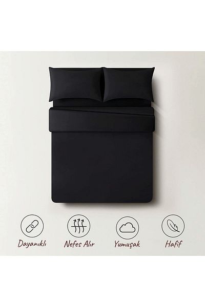 NANOSOFT Black Duvet Cover Set Single