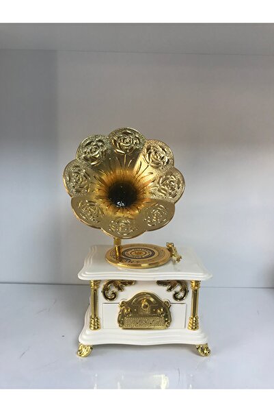 NOSTALJİM Dekoratif Plastik Gramofon Takı Çekmeceli