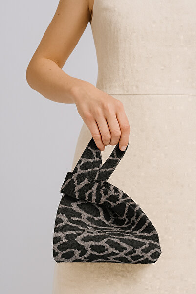 Sebir Moda imprimeu leopard Geantă de mână tricotată