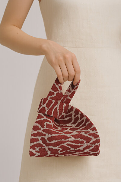 Sebir Moda Leopard Patterned Knitwear Tote Handbag