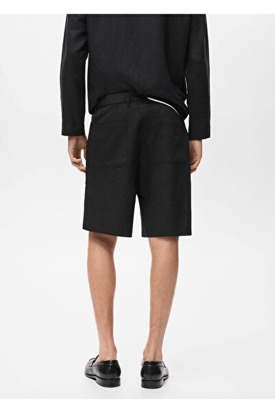 MANGO Man Keten karışımlı elastik bel bermudalar