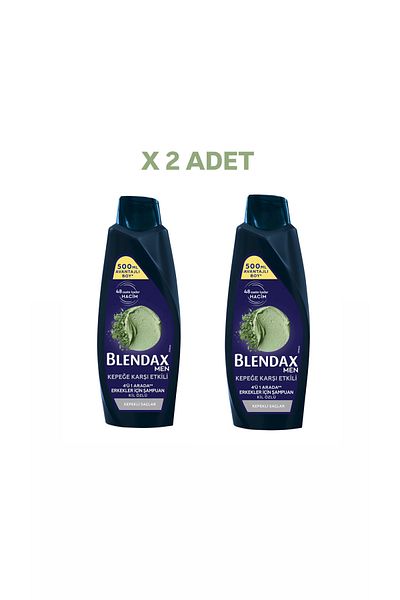 Blendax Natural Clay Extract 500 Ml Shampoo - Men Effective Against Dandruff (2 Pieces)8690572805695