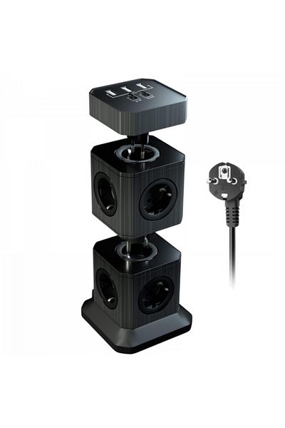 INNOVIO Prelungitor Tip Turn Detasabil INNOVIO® 3 in 1, Vertical si Modular, cu 10 Prize, 5 Porturi USB