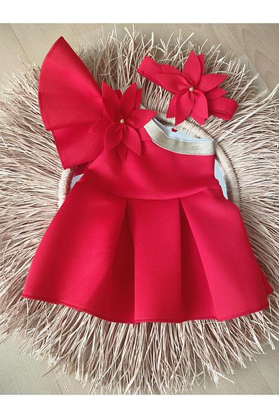 EBRU ÖZÖRGÜCÜ Girl's Red Floral Special Occasion Dress