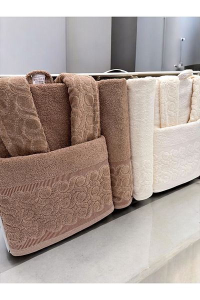 AYHANHOME Σετ μπουρνούζι Velvet Jacquard 6 τεμαχίων
