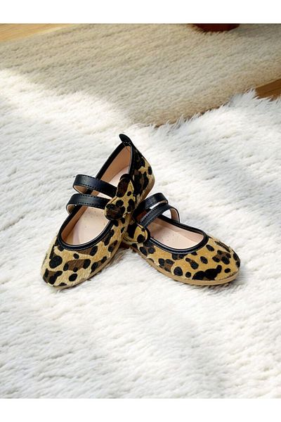 PATİK BEBE Balerini ortopedici eleganti cu model leopard pentru fete