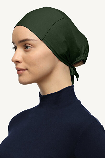 Mesa Charm Women's Hijab Lycra Lace-Up Non-Slip Combed Cotton Bonnet Khaki