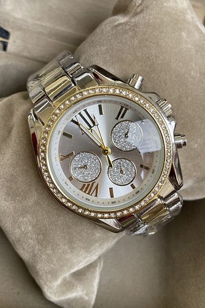 Leerybee Silver Steel Stone Women's Wristwatch