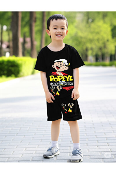 Neefy 2025 Summer New Season 1 Set 2 Pieces Printed First Quality Short Sleeve Basic Rei̇s Combed Cotton Set