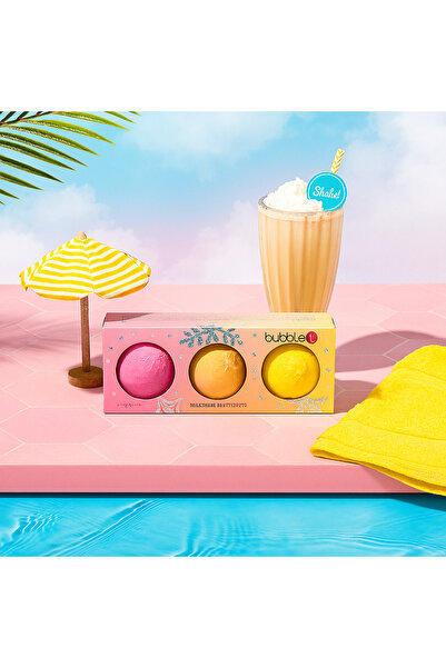 Bubble T Milkshake Kokulu 3’lü Banyo Bombası Seti (3X100 G) – Köpüklü & Renkli