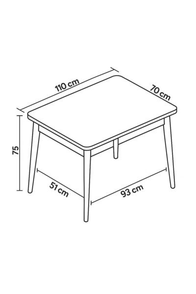 ECCES BB Mutfak Masası MDF Sabit 70X110 Yemek Masası Mermer Desen Traverten MDF Çalışma Masası Balkon Masası