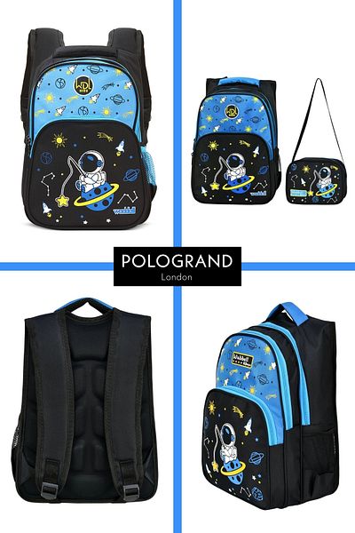 POLOGRAND London Geantă de prânz originală pentru băieți, cu volum mare, fără transpirație, cu suport pentru spate