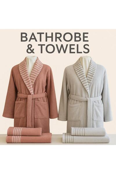 GOLDROOM Pamuklu Bornoz Aile Seti