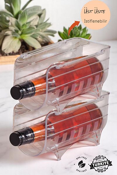 MUF HOME Crystal Plastic Cabinet Bottle Organizer Can Be Superimposed Refrigerator Organizer Bottle Stacker