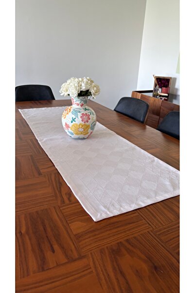 homease Жаккардовий бігунок з ефектом льону, ліловий колір, 45x140 см