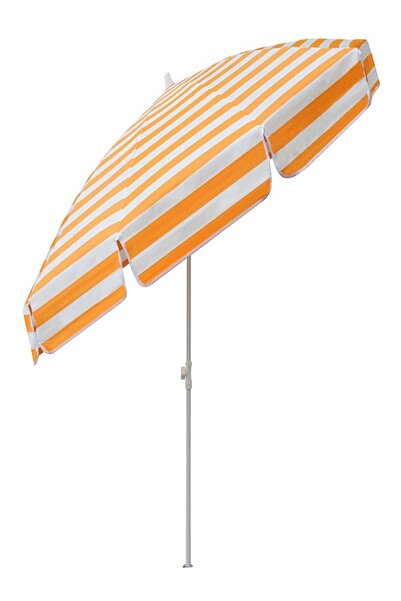 MOBGİFT Turuncu Plaj Şemsiyesi Bidonduz 2 Metre Gölgelik Katlanır Ve Eğilebilir Bahçe Balkon Şemsiye