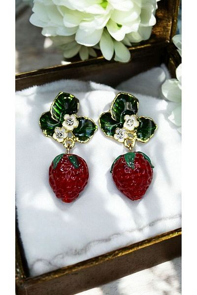 MIRADA JEWELRY Vintage Strawberry Earrings