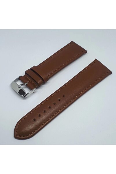 atasaat حزام ساعة من الجلد الطبيعي بدون نمط بلون بني فاتح مقاس 22 مم