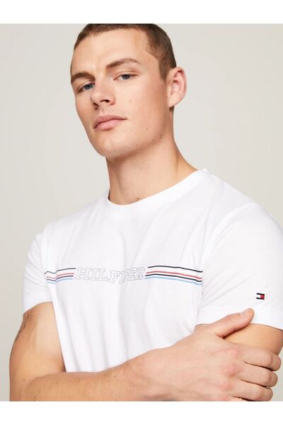 Tommy Hilfiger Erkek Pamuklu Kısa Kollu Yuvarlak Yaka  T-Shirt