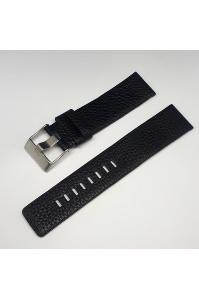 atasaat Diesel Compatible Black Genuine Leather Watch Band Buckle Size 22mm