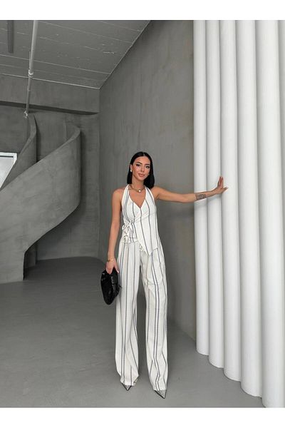 ARK MAĞAZALARI Back Low-Cut Neck Snap-On Double Suit