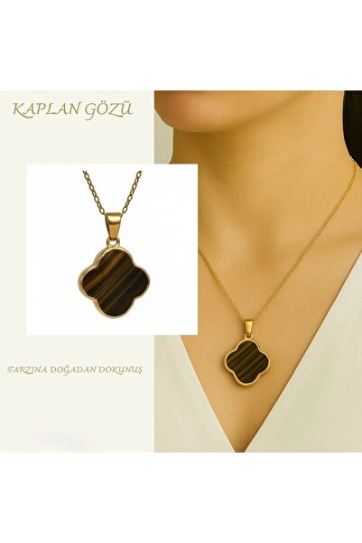 AYDESİA قلادة من حجر عين النمر مع سلسلة من حجر الطاقة، خيار هدية أنيقة