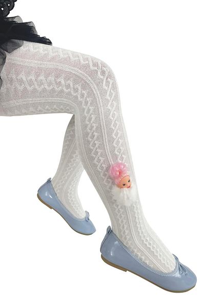 Daymod Model 2 Fancy Children's Pantyhose White