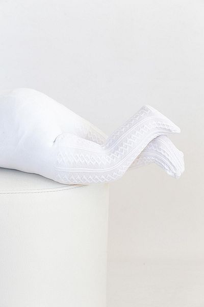 Daymod Baby Azalea White Cotton Patterned Thick Winter Pantyhose