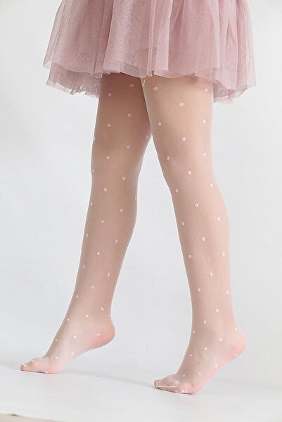 Daymod Polka Dot Children's Pantyhose Pink