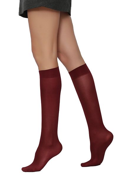 Daymod Mycro 50 Claret Red Knee Socks