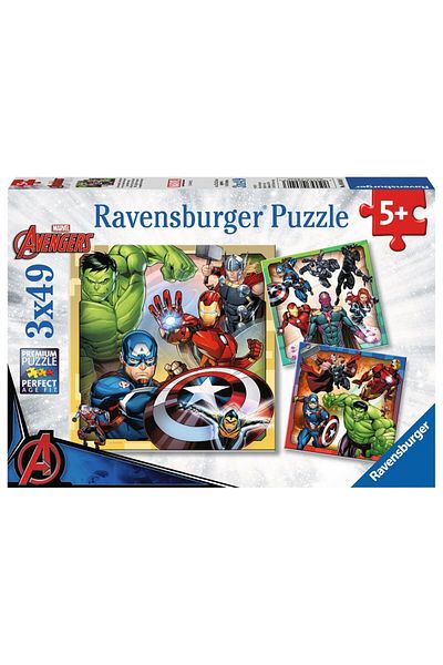 RAVENSBURGER 3X49P Puzzle Avengers