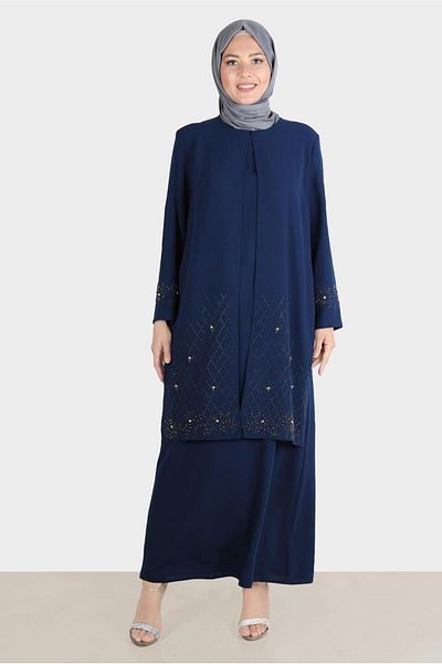 Alvina STONE EMBROIDERED CREPE DRESS 20224