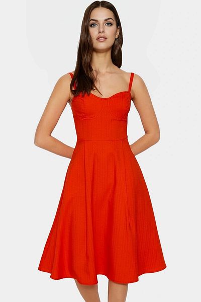 PayBuy Summer Midi Dress Cotton Woven Skater Pattern Casual Style Distinguished Material