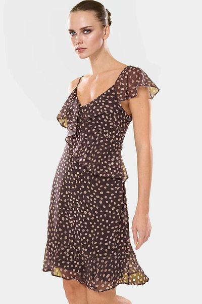 PayBuy Summer Polka Dot A-Line Mini Dress Chiffon Woven Casual Wear