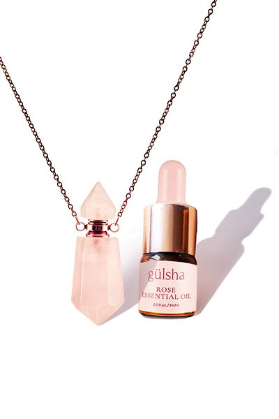 Gülsha Essential Rose Oil and Natural Stone Necklace - Pure