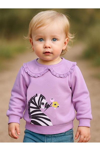 Denokids Hanorac Zebra Fetiță Liliac