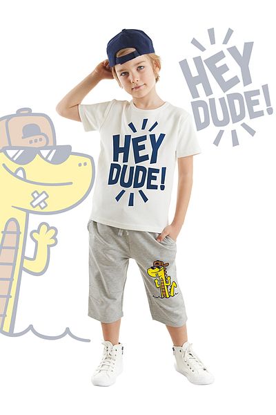 Denokids Hey Dude Boy's T-shirt Capri Shorts Set