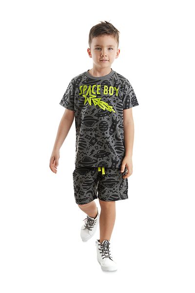 Denokids Boy's Space Rocket Summer T-shirt and Shorts Set