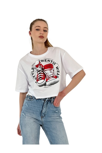 Miss Poem Γυναικείο oversized με τύπωμα κοντομάνικο λευκό μπλουζάκι