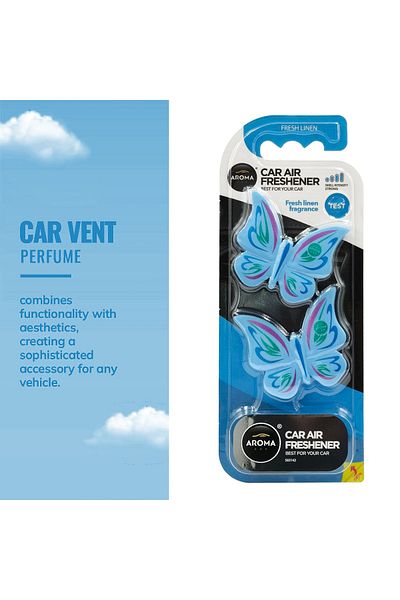 Generic Aroma Car Air Freshener Fresh Linen Fragrance, Aroma Butterfly Car Ac Vent Air Freshener