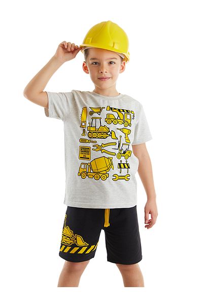 MSHB&G Boys' Construction Vehicles Summer T-shirt and Shorts Set