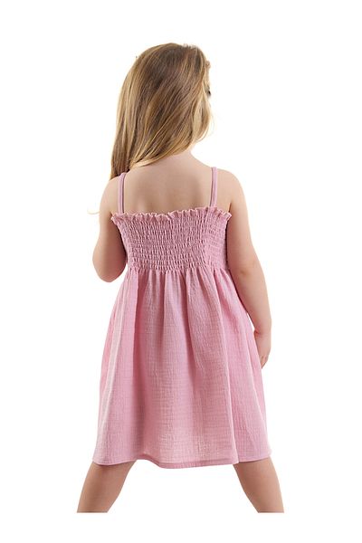 Denokids Καλοκαιρινό φόρεμα με λουλούδια Gipe Λεπτομερές λουράκι μουσελίνας για κοριτσάκι