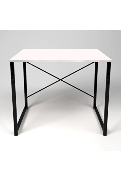 Umay Metal Ayaklı Beyaz 90x60cm Bilgisayar Ve Çalışma Masası