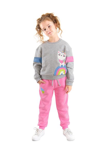Denokids Σετ χειμωνιάτικης φόρμας Rainbow Cat για κορίτσια
