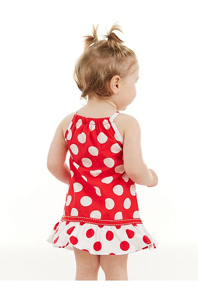Denokids Red Polka Dot Summer Dress for Baby Girl - Strappy